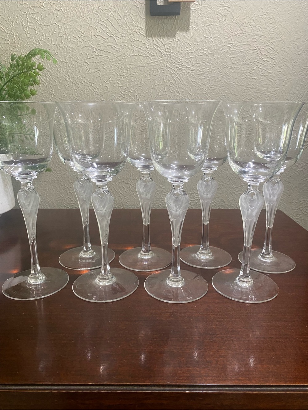 Vintage, Set of 8, Igor Carl Faberge Pavlova Crystal Wine Glasses